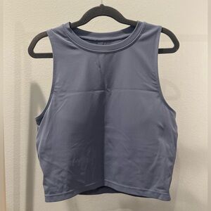 Amazon Blue Sleeveless Crop Tank Top